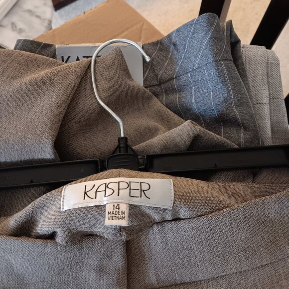Kasper business casual pants, brownish-grey, size 14 - Picture 2 of 3